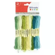 12 skeins assortment for brazilian bracelet & embroidery - Multi Green x1
