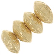 7mm Zamac flattened round beads - ethnic - fine Gold plated x4