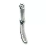Charm knife 24mm Old silver tone x1