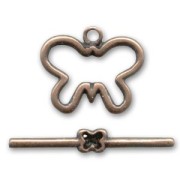 Toggle clasp butterfly 19mm Old copper tone x1|raw }}