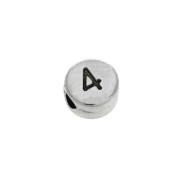 7m Round metal alphabet bead - Figure 4 - Antique Silver Tone x1|raw }}