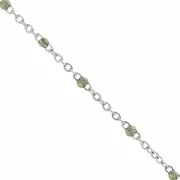 Chain with 2mm epoxy resin beads - Stainless steel - Glittery Gold x1m