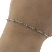 Chain with 2mm epoxy resin beads - Stainless steel - Glittery Gold x1m