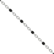 Chain with 2mm epoxy resin beads - Stainless steel - Black x1m|raw }}