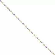 Purple - Chain with 2mm epoxy resin beads - Gold plated stainless steel - Violet x1m Chain with 2mm epoxy resin beads - Gold plated stainless steel - Violet x1m
