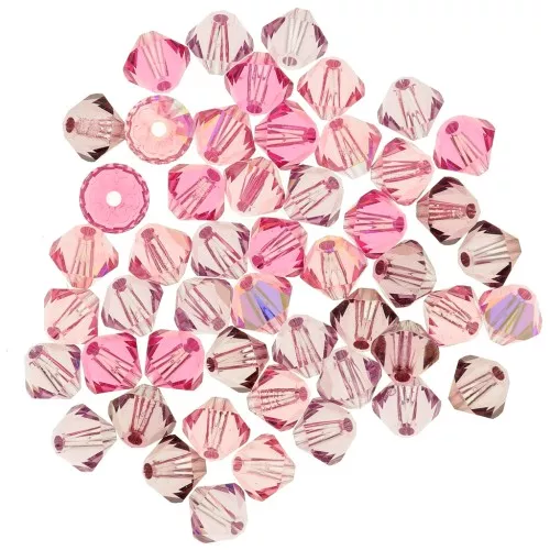 Mix of PureCrystal 5328 Crystal Bicones 4mm Rose x50