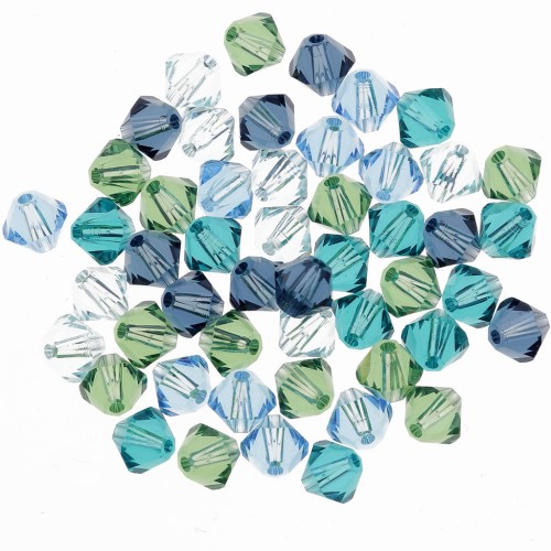 Mix of PureCrystal 5328 Crystal Bicones 4mm Pacific x50