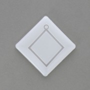 56x48mm Recessed diamond-shaped silicone mold for making resin pendants x1|raw }}