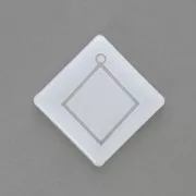 56x48mm Recessed diamond-shaped silicone mold for making resin pendants x1