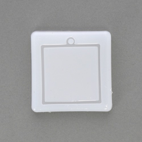 47x41mm Recessed square-shaped silicone mold for making resin pendants x1
