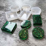 Set of 5 silicone molds for making geometric resin pendants x1|raw }}