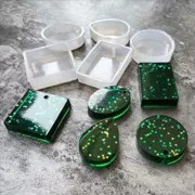Set of 5 silicone molds for making geometric resin pendants x1