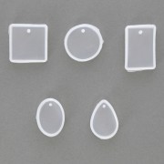 Set of 5 silicone molds for making geometric resin pendants x1