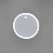 Round silicone mold for making resin pendants x1