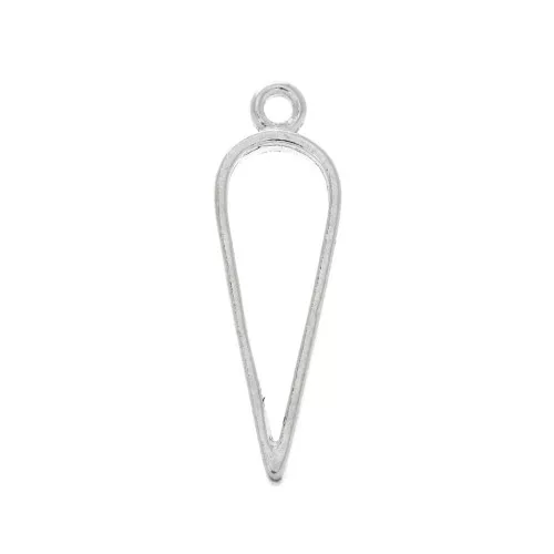 Pendant tip for UV resin and polymer clay 34x11 mm - Fine silver plated x1