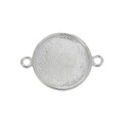 Round setting spacer for flat cabochon 20 mm - Fine silver plated|raw }}