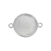 Round setting spacer for flat cabochon 20 mm - Fine silver plated