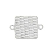 Square setting for cabochon flat bottom 30x20.5mm - Fine silver plated x1
