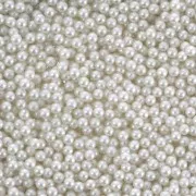 1.5mm Round no-hole beads - mini PureCrystal beads 5809- White Pearl x50