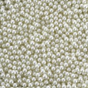 1.5mm Round no-hole beads - mini PureCrystal beads 5809- Cream Pearl x50