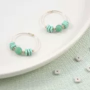 6.3mm Ceramic Heishi square beads - 6.3 mm - Orange Coral mat x20