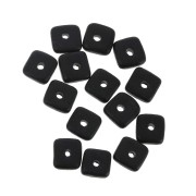 6.3mm Ceramic Heishi square beads - 6.3 mm - Black mat x20|raw }}
