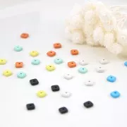 6.3mm Ceramic Heishi square beads - 6.3 mm - Black mat x20