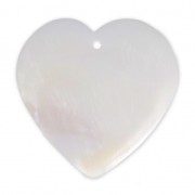 Mother-of-Pearl Heart-shaped Pendant 40mm Natural x1|raw }}