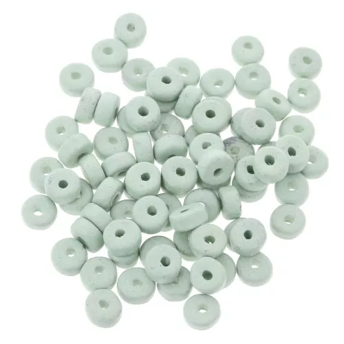Heishi ceramic rondelle beads 5.3x2.5 mm - Matte Turquoise Green x30