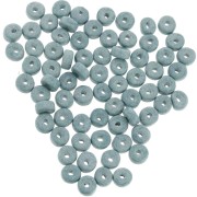 5.3x2.5mm Ceramic Heishi beads - Grey Blue mat x30