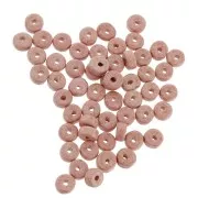 Heishi beads ceramic rondelles 5.3x2.5 mm - Old rose mat x30