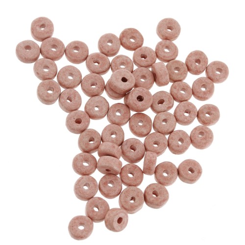 Heishi beads ceramic rondelles 5.3x2.5 mm - Old rose mat x30