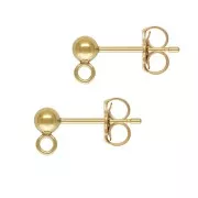 3mm Gold-filled Ball earstuds with ring x20