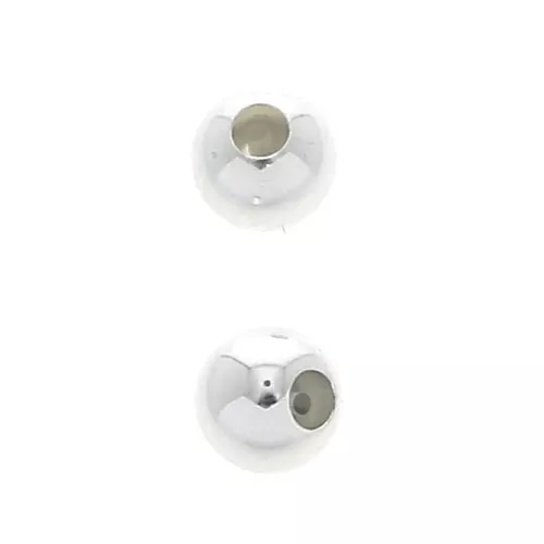 4mm 925 Sterling Silver Stopper beads with 0.6 mm hole x4