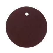 30mm Round Stained Wood Pendant - Red x1