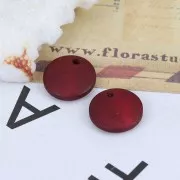 30mm Round Stained Wood Pendant - Red x1