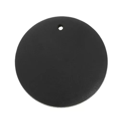 30mm Round Stained Wood Pendant - Black x1