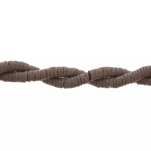Heishi beads polymer clay rondelles 4x1 mm Dark brown x39 cm