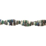 Heishi beads polymer clay rondelles 4x1 mm Multicolor - Green - Brown x39 cm