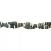 Heishi beads polymer clay rondelles 4x1 mm Multicolor - Green - Brown x39 cm