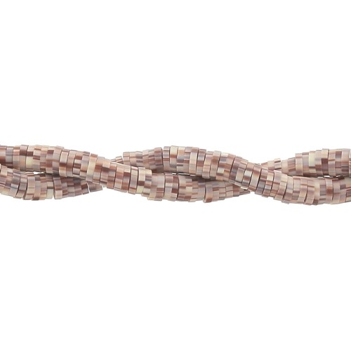 Heishi polymer clay rondelle beads 5x1 mm Multi Light Brown x39 cm