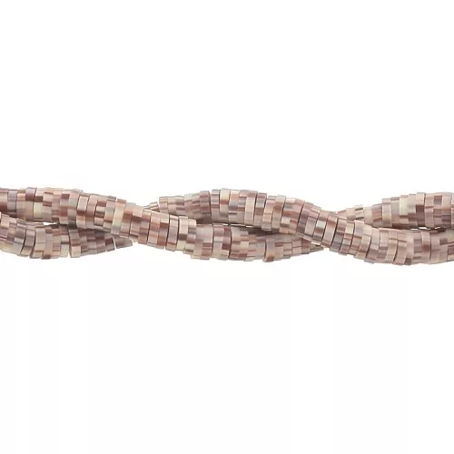 Heishi polymer clay rondelle beads 5x1 mm Multi Light Brown x39 cm