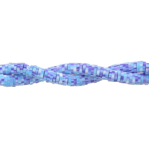 Heishi polymer clay rondelle beads 5x1 mm Multi Light Blue x39 cm