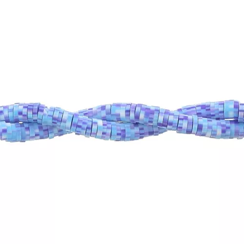 Heishi polymer clay rondelle beads 5x1 mm Multi Light Blue x39 cm