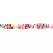 Heishi beads polymer clay rondelles 3.6x1 mm Multicolor Bright x45 cm