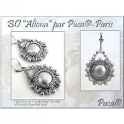 25mm Glass round cabochon by Puca® - Red Metallic Mat x1