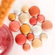 25mm Glass round cabochon by Puca® - Red Metallic Mat x1