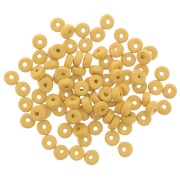5.3x2.5mm Ceramic Heishi beads - Yellow mat x30