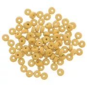 Heishi ceramic rondelle beads 5.3x2.5 mm - Mat yellow x30