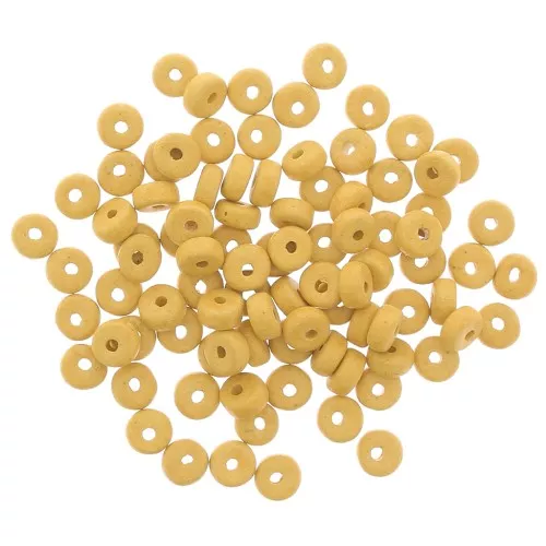 Heishi ceramic rondelle beads 5.3x2.5 mm - Mat yellow x30